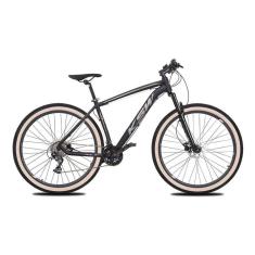 Bicicleta Aro 29 KSW XLT Câmbios Shimano 24v K7 Freios Hidráulicos Suspensão Trava Pneus Bege-Unissex