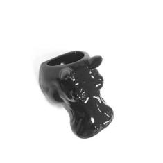 Vaso De Parede Cachepot Hipopótamo Preto Porcelana - L3 Store