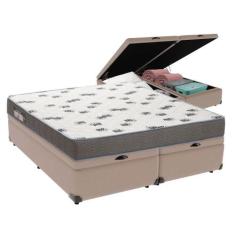Cama Box Baú Bege E Colchão Light Espuma D33 Queen Ortobom