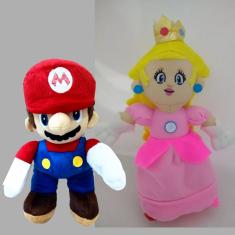 Pelúcias Mario Bros e Princesa Peach - 02 Personagens
