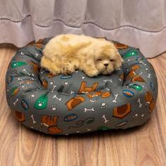 Cama Pet Redonda Oxford - Para Cachorros e Gatos - Tamanho M - lalu en