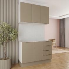 Cozinha Modulada 2 Peças sem Tampo com Rodapé 1 Aéreo e 1 Balcão Ipanema Cabecasa