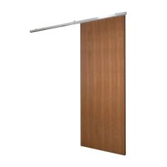 Porta De Correr Verniz Com Kit Alumínio Cinza Claro - 210x110