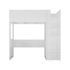 Cama Alta Infantil/juvenil Com Armário E Nichos Casatema Branco