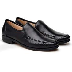 Sapato Social Couro Jacometti 066 Masculino Solado Antiderrapante Preto 44