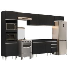 Armário de Cozinha Modulada 5 Peças CP13 Balcão Preto - Lumil