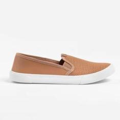 Tênis Moleca Slip On Napa Feminino Bege-Feminino