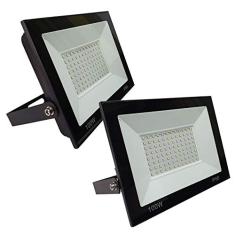 KIT 2 refletor 100w LED SMD Holofote Bivolt Externo Luz Branca