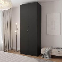 Guarda Roupa 2 Portas Cabideiro 2 Gavetas Hera CabeCasa MadeiraMadeira Preto