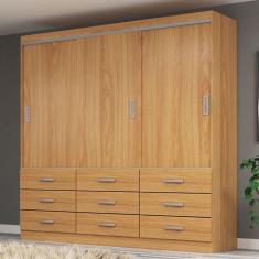 Guarda-Roupa Casal Isabela 3 Portas 9 Gavetas Cinamomo - Evidência Móveis