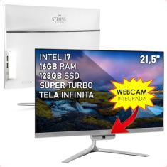 Computador All In One Intel Core i7 21,5" Full HD 16GB SSD 128GB 4 Núcleos Super Turbo Hdmi Strong Tech