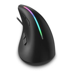 Mouse Optico Vertical Ergonomico Com Fio Usb Com Led 9 Botoes Dpi 1280