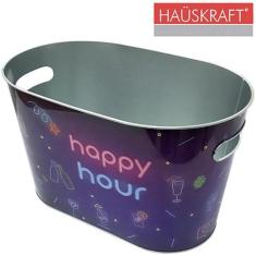 Champanheira/Balde De Gelo De Metal Oval Happy Hour - Hauskraft