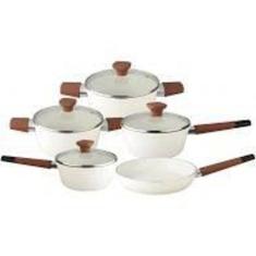 Conjunto De Panelas 5 Peças Creme - Revestimento Cerâmico - Baccani