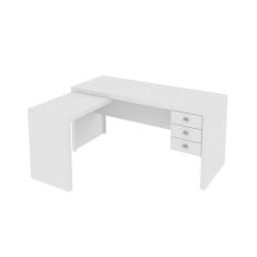 Mesa de Escritório ME4106 c/ 3 Gavetas Branco - Tecno Mobili
