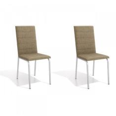 Conjunto 2 Cadeiras para Sala de Jantar Amsterdã Metal Cromado - Kappe