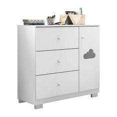 Berço Americano Mirelle e Cômoda Infantil Ane Branco Brilho com Colchão Ortobom – Phoenix Baby