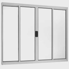Janela de Aluminio de Correr 120x150cm 4 Folhas Centrais Topsul Esquadrisul Preto