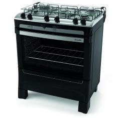 Fogão 5 Bocas Mueller Piacere Stile Ultra Chama com Acendimento Automático - Preto Fosco