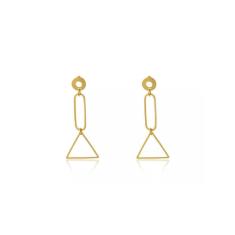 Brinco Médio Com Formas Geométricas Folheado