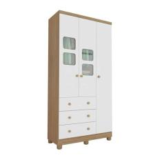 Guarda Roupa Infantil Moveis Peroba Uli 3 Portas 3 Gavetas 100% MDF