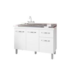 Balcão Para Pia De Cozinha Anita Com 2 Portas e 2 Gavetas Cor Branco M