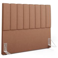 Cabeceira Cama Box Queen 160 cm Dália W01 Linho Rosê - Lyam Decor