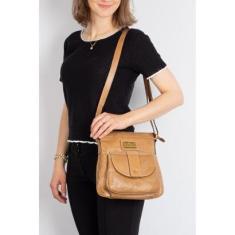 Bolsa tiracolo de couro liso Elis-Feminino