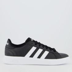 Tênis Adidas Grand Court Base 2.0 Simp Preto e Branco-Masculino