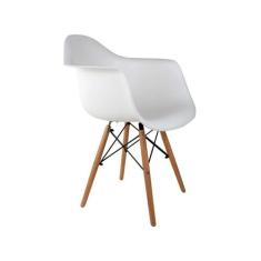 Cadeira de Jantar Charles Eames com Braço I Branca - Mobly
