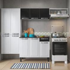 Cozinha Compacta em Aço 4 Peças 10 Portas 1 Gaveta 1 Nicho Rose Itatia