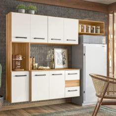 Cozinha Compacta Modulada Suspensa 7 Portas 2 Gavetas Juliete Branco/F