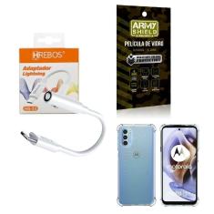 Capa Motorola G31 + Adaptador P2 Para Tipo C + Película 3D