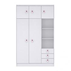 Guarda-Roupa de Bebê 5 Portas 3 Gavetas Baby Móveis Percasa Flex Color Branco