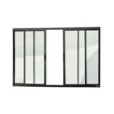 Janela Confort 4 Folhas Vidro Liso 100cm x 200cm Brimak Preto