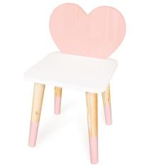 Cadeira Infantil de Madeira Coração (Rosa Bebê)