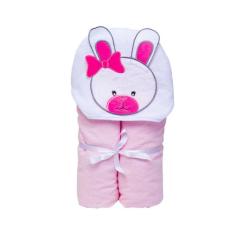 Toalha de banho infantil bebê felpuda com capuz 3d-enxoval - PAPI, COE