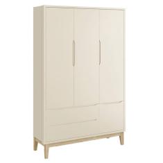 Guarda Roupa Infantil Classic 3 Portas com Pés Madeira Natural - Reller Móveis