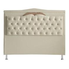 Cabeceira De Cama Box Helena Casal 140 cm Capitonê Retro Botão Encapad