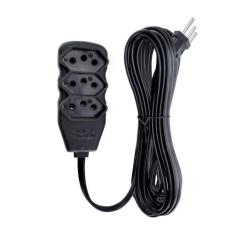 Extensão Tripolar Slim 5 Metros Preto Force Line