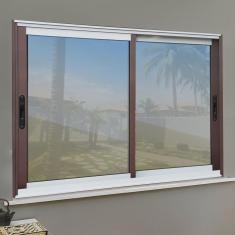 Janela Elite 2 Folhas Moveis 100 X 120 Vidro Reflex Mix Corten