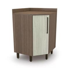 Balcão Para Cozinha 1 Porta 90° Evolution Plus Batrol Móveis Tannat/Legno Crema