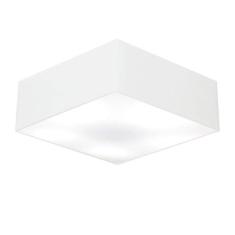 Plafon Quadrado Md-3051 Cúpula Em Tecido 15/45x45cm Branco - Bivolt