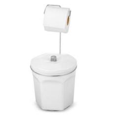 Porta Papel Higiênico com Lixeira Branca 6L Suporte Cromado - Passerin