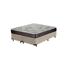 Cama Box King Colchão Aylla Espuma D33 Acolchões + Box Suede 68x193x203