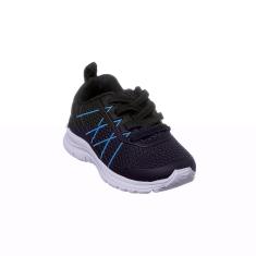 Tênis Infantil Masculino Ortopé DNA Flex Detalhe Lateral Preto e Azul Royal