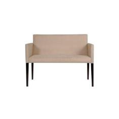 Namoradeira Decorativa Nina Estilo Retrô Em Tecido Suede - Bege - Cor: Bege