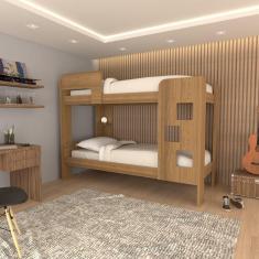 Beliche Escadinha 1 Prateleira 100% Mdf Grade de Proteção Ypê - Panorama Móveis