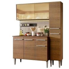 Armário de Cozinha Compacta 137cm Rustic Emilly Gold Madesa 03