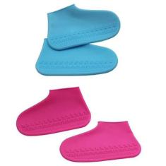 Kit 2 Pares Protetor Silicone Chuva Tênis Waterproof Shoe - Importado